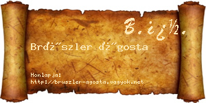 Brüszler Ágosta névjegykártya